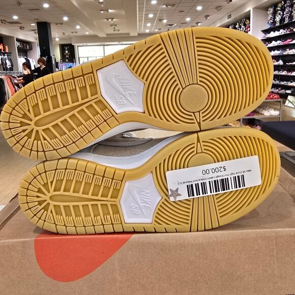 Nike SB Dunk High Pro ISO Orange Label Unbleached Natural / White DA9626 100 - Picture 6 of 9